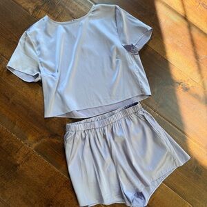 Fleur du Mal Lilac Silk Star PJ Set